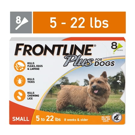 UPC: 0350604062448 | FRONTLINE® Plus for Dogs Flea and Tick Treatment  Small Dog  5-22 lbs  Orange Box  8 CT