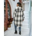 thumbnail image 5 of Zeagoo Womens Plus Size Flannel Plaid Button Down Shirts Long Sleeve Lounge Lapel Tartan Shacket Jacket Long Coats 2025, 5 of 6