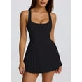 thumbnail image 4 of Women'S Tennis Flowy Pleated Sports Dress for Women Backless Sleeveless Summer Mini Golf Dress Dark Night XL, 4 of 7