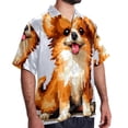 thumbnail image 2 of Pixel Dog Men's Printed Button Down Short Sleeve Casual Summer Beach Shirt - Unisex, 2 of 6