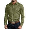 thumbnail image 3 of Men's Classic Fit Long Sleeve Button Up Shirt Breathable Cotton Blend Western Style Top for Daily & Outdoor Wear, 3 of 8
