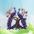 thumbnail image 4 of Large Stained Glass Suncatcher Panel with Chain for Outdoor Garden Windows and Wall Hanging Ornament Featuring Design, 4 of 6