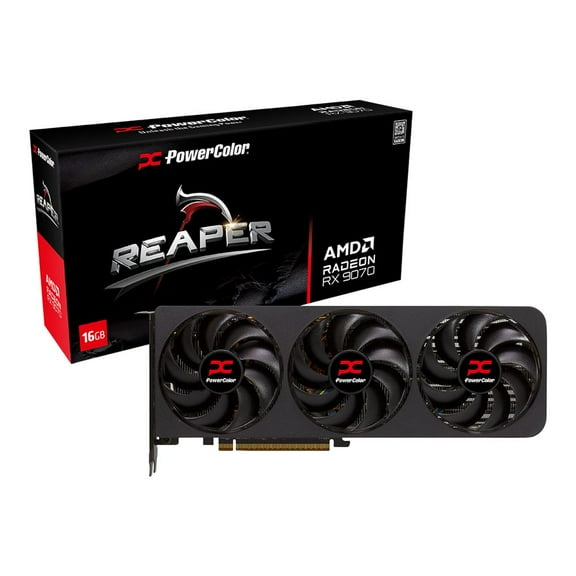 PowerColor AMD Radeon RX 9070 Reaper Triple Fan 16GB GDDR6 PCIe 5.0 Graphics Card