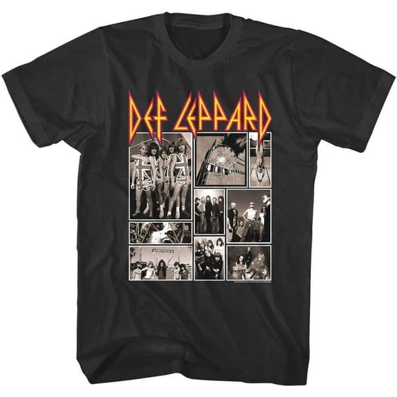 Def Leppard Rock Collage Men's T Shirt (Black, Big&TallXLT)