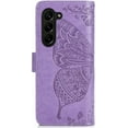 thumbnail image 4 of for Samsung Galaxy Z Fold5 Wallet Case for Women Girls, Shiny Butterfly Flower PU Leather Cover with Card Slot Holder Flip Phone Case for Samsung Galaxy Z Fold 5 Rhinestone Purple, 4 of 18