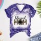 thumbnail image 5 of Fiudx Ofertas de La Semana Camiseta Holgada Estampada con Cuello En V y Manga Corta para Mujer, 5 of 5