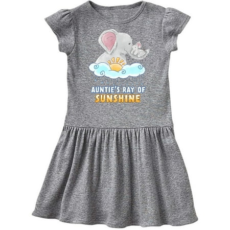 

Inktastic Auntie s Ray Of Sunshine Cute Elephants Rainclouds and Sun Gift Toddler Girl Dress