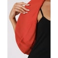 thumbnail image 5 of DARING DIVA Women's Business Blazer 3/4 Sleeve Collarless Cardigan XL Red, 5 of 6