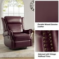thumbnail image 4 of Power Genuine Leather Recliner Chairs Set of 2 Nailhead Trim Swivel Rocking Power Lounges Apartment Burgundy, 4 of 8