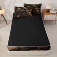 thumbnail image 4 of Homewish Goth Sugar Skull Zipper Queen Comforter Set with Fitted Sheet and 2 Pillowcases,Skeleton Halloween Zipper Bedding Set,Brown,Black Reversible,4pcs, 4 of 8