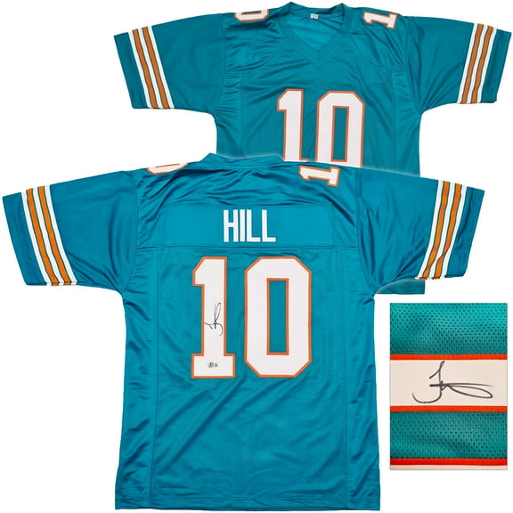 Miami Dolphins Tyreek Hill Autographed Teal Jersey Beckett BAS Witness 253389