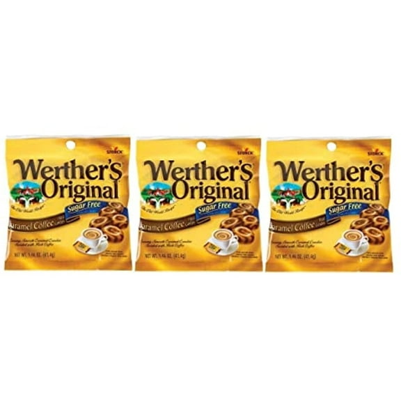 Werthers Original Caramel Coffee Hard Candies (Sugar Free, 1.46 Oz 3 Pack)