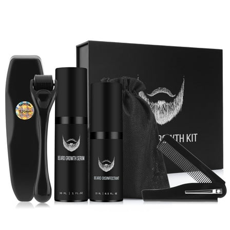 Beard Kit for Men with Disinfectant,Beard Roller, Growth Serum, and Comb,Beard Growth Kit,Beard Kit for Men Grooming & Care Thicker & Healthier Beards Gifts for Men Dad Husband Boyfriend