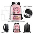 thumbnail image 6 of HUIACONG Cute Glasses Axolotl School Backpack for Primary Students Large Capacity Ergonomic Breathable Adjustable Straps for Boys Girls Ages 6‑18 Daily Use, 6 of 6