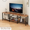 thumbnail image 6 of EastVita 67 Inch Large TV Stand with LED Lights for 55/65/75 Inch TV Corner Entertainment Center with Power Outlets 4 Open Storage Shelves Media Console for Living Room Bedroom Vintage Brown, 6 of 8
