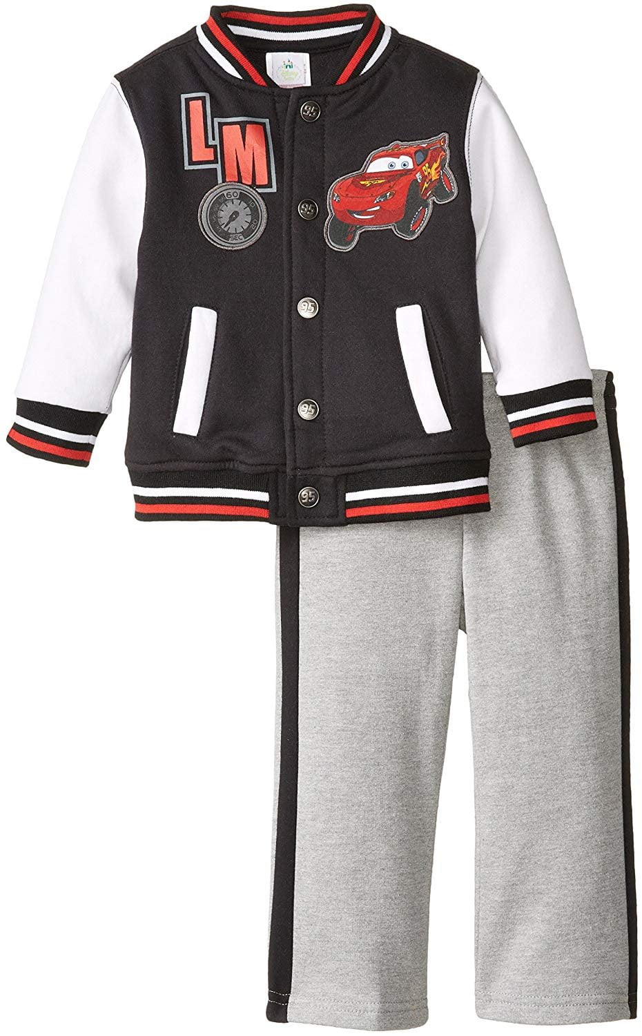 Disney Baby Boys' Cars 2 Piece Fleece Jacket Set, Black, 18 Months
