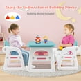 thumbnail image 2 of Costway 3-Piece Kids Table and Chair Set Toddler Activity Study Desk with  Building Blocks, 2 of 10