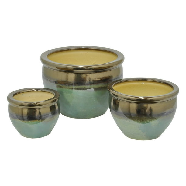 Three Hands Ceramic Fishbowl Planters - Set of 3 - Walmart.com