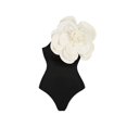 thumbnail image 1 of Traje de baño de una pieza con relleno y un solo hombro con flores tridimensionales en 3D para mujer, 1 of 6