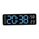 thumbnail image 1 of Reloj de decoración de pared Reloj de pared Digital moderno, atenuador de brillo automático, decoración del hogar, reloj de pared LED semanal, reloj azul claro negro Macarena Reloj de pared digital, 1 of 8