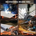 thumbnail image 6 of 36" x 24" Welding Table, 600 Lbs Heavy Duty Steel Welding Fixture Table with 5/8 Inch Holes and Pegboard, Industrial Welding Workbench with Wheels for Shop Garage, 6 of 8