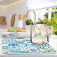 thumbnail image 4 of Iauyy Dish Drying Mat for Kitchen Counter, Super Absorbent & Hanging 16x18 / 18x24 Inch (S/M) Spanish Tile Elements, 4 of 8