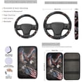 thumbnail image 3 of Jeiento Eagle 13 PCS Car Seat Covers Set with Steering Wheel Cover American Flag Seat Belt Pads Armrest Cover Coasters Keychain for SUV Van Truck Auto Interior Accessories 4Th of July Decor, 3 of 8