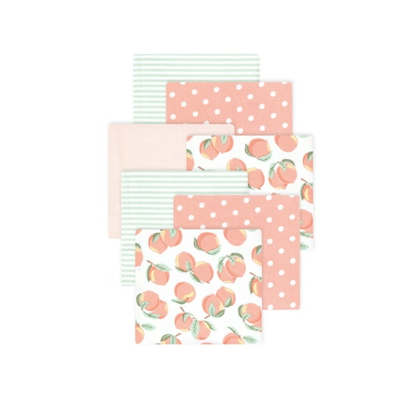 Little Treasure Hudson Baby Girls Cotton Poly Flannel Receiving Blankets Multipack, Pink Sweet Peach, 30x30 inches