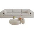 thumbnail image 3 of 118" Cloud Modular Sectional Couch,Modern Double-Layer Design Upholstered Couches, Comfort Corduroy Fabric Sofa for Living Room, Deep Seat Couch, No Assembly Required (White,3 Seater), 3 of 6