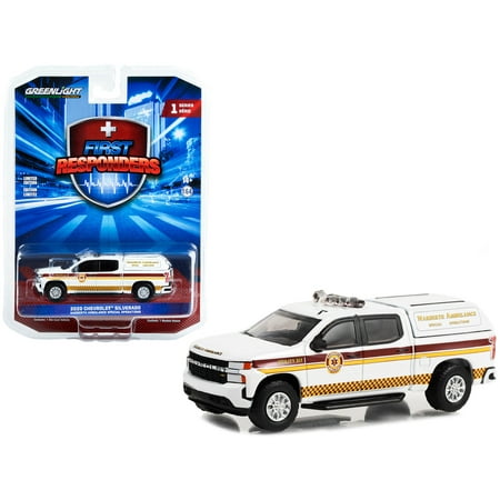 2020 Chevrolet Silverado Pickup Truck with Camper Shell White with Stripes "Narberth Ambulance Special Operations Narberth Pennsylvania" "First Resp