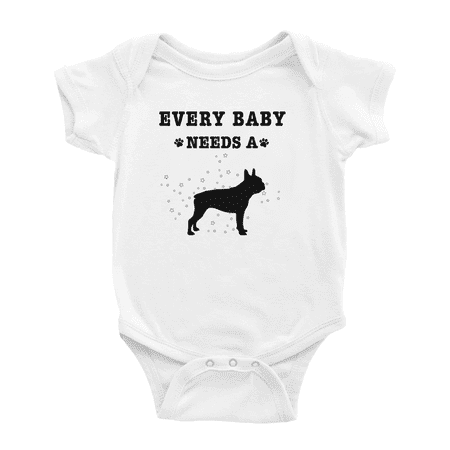 

Every Baby Needs A Boston Terrier Dog Cute Baby Romper For Boy Girl 0-3 Months
