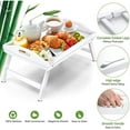 Bamboo Bed Tray Table Breakfast Trays for Bed with Folding Legs, Bed