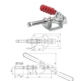 thumbnail image 5 of Adjustable Toggle Clamp, 136kg Holding Capacity 32 Stroke Slip Push Pull Action Horizontal Clamp Toggle Latch for Woodworking DYNWAVEMX Abrazadera de palanca, 5 of 5