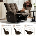thumbnail image 3 of Swivel Rocker Recliner Chair with Heat and Massage&Adjustable Footrest for Elderly Adults,360° Swivel Rocking Sofa with Handrail and Backrest &Cup Holders Overstuffed Cushion for Back Pain Relief, 3 of 6