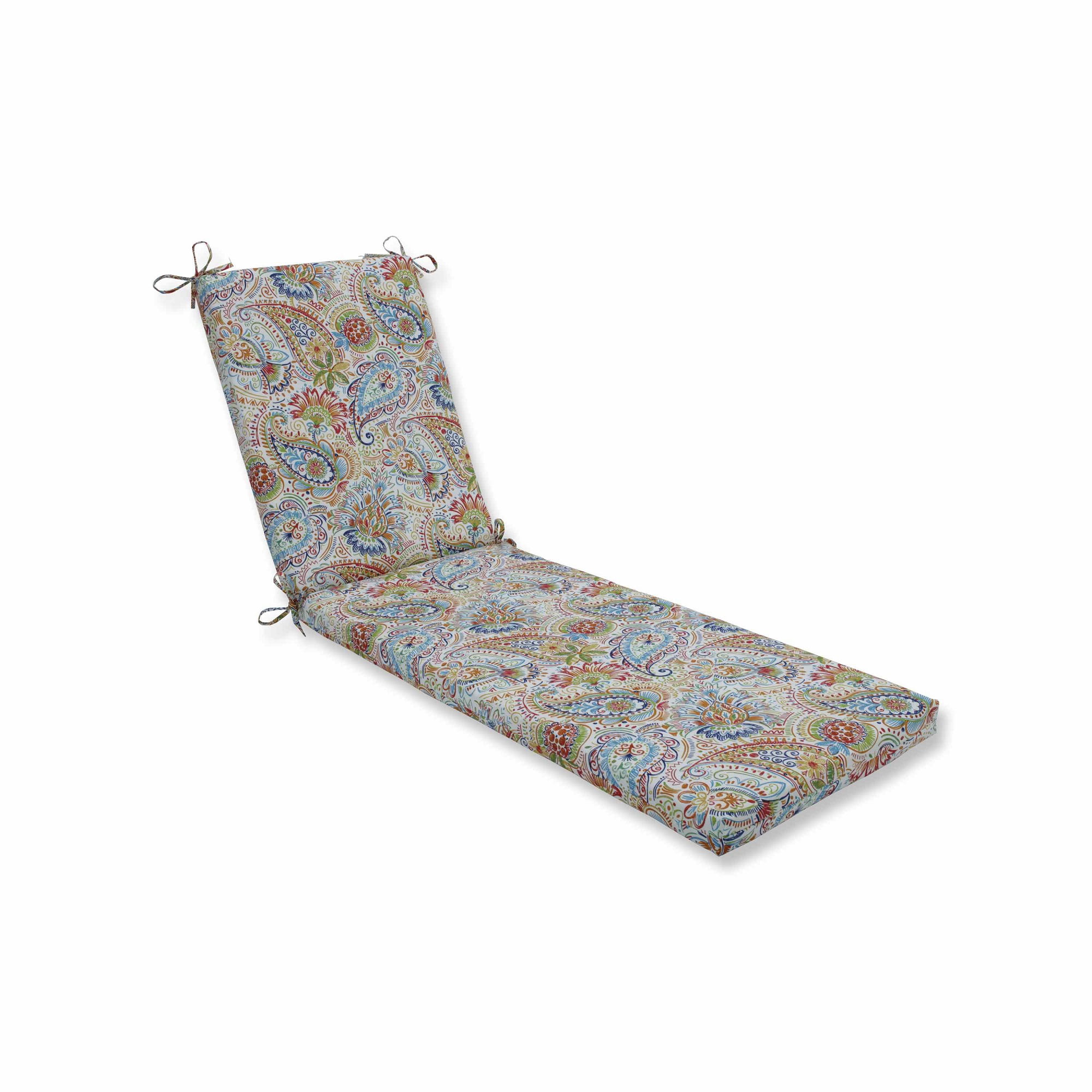 CC Home Furnishings 80 Vibrantly Colored Paisley Pattern Outdoor Patio Chaise Lounge Cushion 