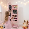 thumbnail image 4 of Ktaxon Kids Jewelry Armoire Cabinet, Standing Jewelry Organizer with Full Length Mirror, Large Storage Capacity, Ideal for Little Girls, Pink, 4 of 10