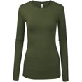 thumbnail image 2 of Kaylee_xo Women’s Round Neck Long Sleeve Solid Basic Slim Fit Cute Stretchy Tee Shirt Top, 2 of 2