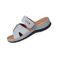 thumbnail image 2 of GERsome Sandals for Women Open Toe Slip-On Low Wedge Slides Casual Comfort Walking Sandals for Summer Beach, Gray Size 7.5, 2 of 9