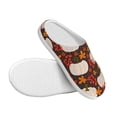 thumbnail image 3 of Yiaed Autumn White Pumpkin Print Slippers Fuzzy Warm Cozy Slippers Non Slip House Slippers For Indoor Outdoor Slippers House Slippers-35/36, 3 of 7
