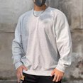 thumbnail image 2 of KeShDi Mock Neck Sweatshirt Men Casual Sweatshirts Round Neck Pullover Long Sleeve Sweatshirt Gray L, 2 of 7