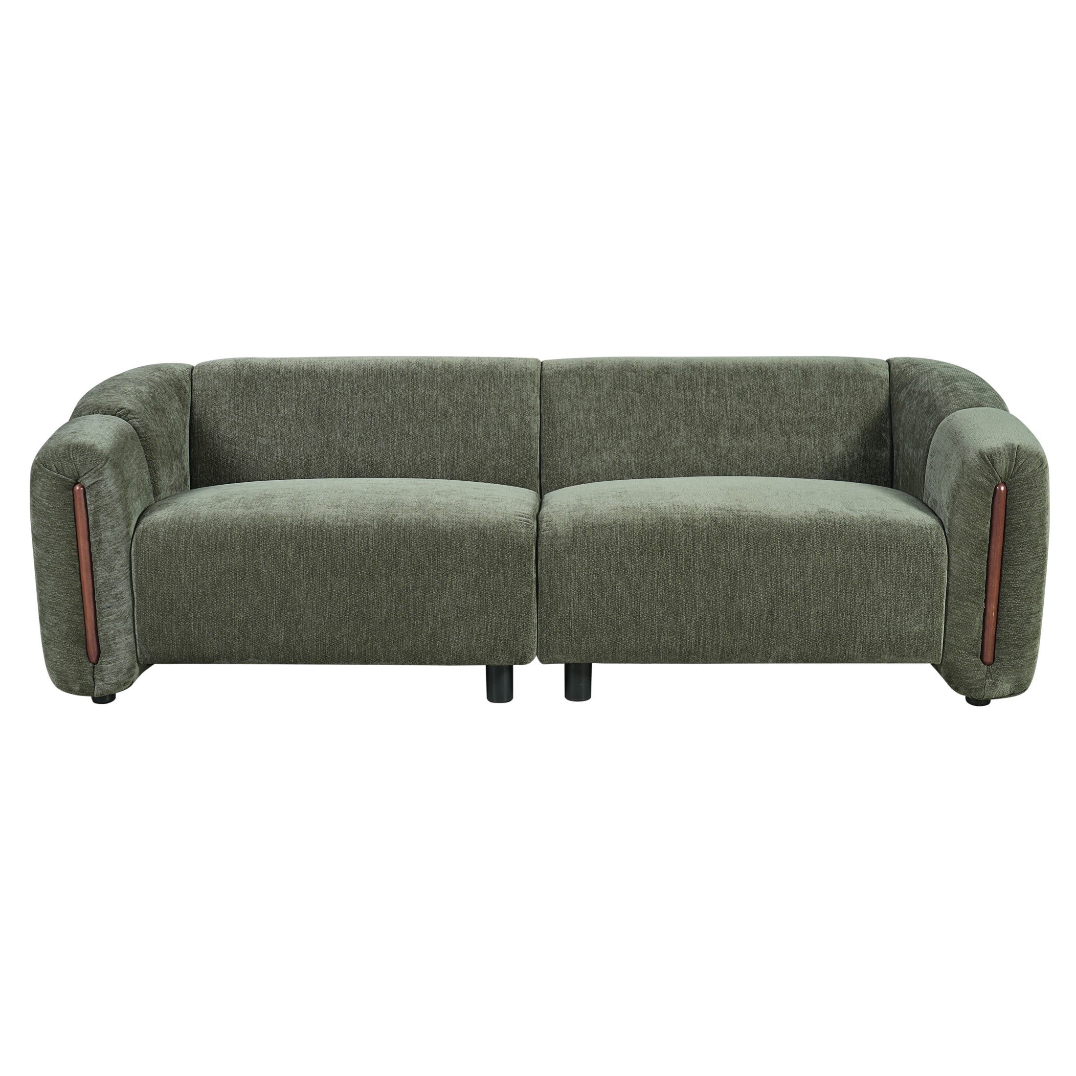 Christopher Knight Home 87.4" Modern Curved Upholstered 3-Seater Sofa with Wide Armrest, Green