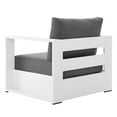thumbnail image 5 of Lounge Chair Armchair, White Gray Grey, Aluminum, Metal, Fabric, Modern Contemporary, Outdoor Patio Balcony Cafe Bistro Garden Furniture Hotel Hospitality, 5 of 8