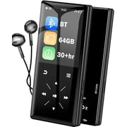 96GB Bluetooth MP3 Player - 2.4 Screen Portable HiFi Mp3 MP4 Player with Built-in Speaker,Walkmen Music Player with Voice Recorder,FM Radio,Touch Buttons Study Player,Support up to 256GB SD Card