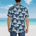 thumbnail image 4 of Sikiie Snow Penguin Print Men's Hawaiian Shirt, Summer Beach Button Pocket Short Sleeve T-Shirt,Medium, 4 of 7