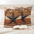 thumbnail image 3 of Texas Star Vintage Outdoor Waterproof Pillow Covers, Berry Burnt Orange Brown Wooden Decorative Square Throw Pillowcase Sofa Cushion Sham for Patio/Couch/Chair, 16"x16" 2 Pack, 3 of 8