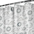 thumbnail image 3 of White Sun Moon Cloud Planet Star Pattern Shower Curtain 72"x72" ,Bathroom Decorative Shower Curtains Set with 12 Hooks,Modern Waterproof Washable Shower Curtain, 3 of 6