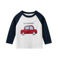 thumbnail image 4 of Bellafa 3-Pack Set Excavator/Bus Graphic T-shirt For 2-8 Years Little Boys Long Sleeve Cotton Tops Tee Shirt Crew Neck Chritmas Shirts, 4 of 6