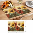 thumbnail image 6 of Summer Sunflower Placemats Set of 2, Retro Watercolor Yellow Red Flowers Non-Slip Place Mats Washable Table Mats for Kitchen Dining Table Decorations Indoor/Outdoor, 6 of 9