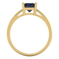 thumbnail image 4 of 2 ct Emerald Cut Simulated Blue Sapphire Solitaire 14K Yellow Gold Womens Engagement Ring, 4 of 5