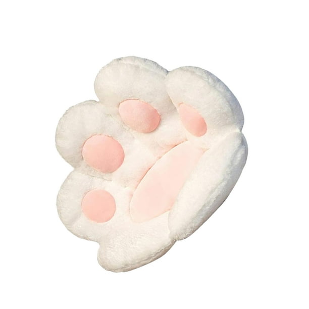 Billuyoard Almohada en forma de pata, cojín para asiento, respaldo de felpa relleno, cojín para silla de suelo, sofá perezoso para interiores, Decoración del hogar Blanco S S/70*60 cm